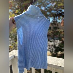 Women’s turtleneck vest sweater, XS BLUE